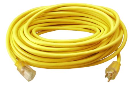 CORD EXTENSION 100' 12/3 125V YELLOW - Cords